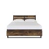 ACME Juvanth Queen Bed WStorage in Rustic Oak & Black Finish 24260Q