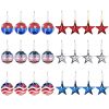 24Pcs Set Hanging Ornaments Ball Star Patriotic Festival Party Decor Independence Day 4th of July Christmas Tree Wall Indoor Outdoor Decoration