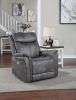 Traditional-Modern Power Reclining Collection - Cool Gray Microsuede, Dual-Power Reclining - USB Charging Port, All Close Button, Unmatched Comfort