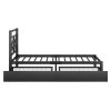 Metal Platform Bed with 2 Drawers;  Twin (Black)