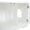 Wooden Cat Litter Box Enclosure with Magazine Rack for Living Room, Bedroom, Bathroom