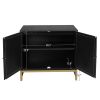 2 Door Cabinet; Natural Rattan 2 Door high cabinet; Built-in adjustable shelf; Easy Assembly; Free Standing Cabinet for Living Room Bedroom; Hallway