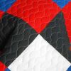 [Eternal Passion] Vermicelli-Quilted Patchwork Geometric Quilt Set Full/Queen
