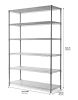 6 Tier Steel Wire Shelf Unit with Liners, Chrome, Capacity 3600 lbs, Adult
