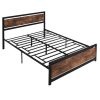 Queen Platform Bed Frame with Headboard and Footboard