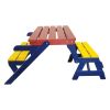 KID'S MULTI-FUNCTIONAL ARM CHAIR;  TABLE+ 2 BENCHES; All-in-one
