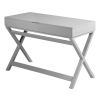 Lift Desk with 2 Drawer Storage; Computer Desk with Lift Table Top; Adjustable Height Table for Home Office; Living Room; grey