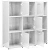 Book Cabinet High Gloss White 35.4"x11.8"x35.4" Engineered Wood
