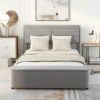 Full Size Upholstery Platform Bed with Storage Headboard and Footboard,Support Legs