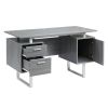 Techni Mobili Modern Office Desk with Storage; Grey