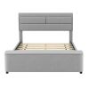 Full Size Upholstery Platform Bed with Storage Headboard and Footboard,Support Legs