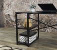 Furnish Home Store Sage Black Metal Frame 47" Wooden Top 2 Shelves Writing and Computer Desk for Home Office; Black