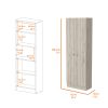 Buxton Rectangle 2-Door Storage Tall Cabinet Light Grey