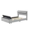 Full Size Upholstery Platform Bed with Storage Headboard and Footboard,Support Legs