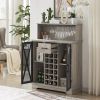 Wine cabinet (Grey; 35.41''W*13.39''D*47.44''H)