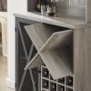 Farmhouse Wine Cabinet ; Large Capacity Kitchen Sideboard Storage Cabinet With Wine Rack And Glass Holder; Adjustable Shelf And 16 Square Compartments