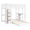 Twin over Twin Bed with Drawers and Shelves