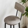 JHX Bar Table Set with 2 Bar stools PU Soft seat with backrest (Grey; 43.31''L*15.75''W*35.43'H)