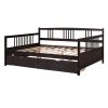 Full Size Daybed Wood Bed with Two Drawers; Espresso(OLD SKU:LP000058AAP)