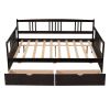 Full Size Daybed Wood Bed with Two Drawers; Espresso(OLD SKU:LP000058AAP)