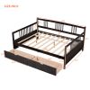 Full Size Daybed Wood Bed with Two Drawers; Espresso(OLD SKU:LP000058AAP)