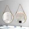 Bathroom LED Mirror 28 Inch Round Bathroom Mirror with Lights Smart 3 Lights Dimmable Illuminated Bathroom Mirror Wall Mounted Large LED Mirror Anti-F