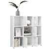 Book Cabinet High Gloss White 35.4"x11.8"x35.4" Engineered Wood