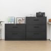 2 Drawer Lateral Filing Cabinet for Legal/Letter A4 Size; Large Deep Drawers Locked by Keys; Locking Wide File Cabinet for Home Office; Metal Steel