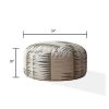 Indoor BANDELIER BlueTaupeCamel Tan Round Zipper Pouf - Cover Only 24in dia x