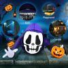 Happy Halloween Inflatable With LED Lights Spoof Ghost Yard Decoration