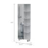 Urano Corner Linen Cabinet; Five External Shelves; Single Door; Four Interior Shelves -White