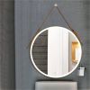 Bathroom LED Mirror 28 Inch Round Bathroom Mirror with Lights Smart 3 Lights Dimmable Illuminated Bathroom Mirror Wall Mounted Large LED Mirror Anti-F