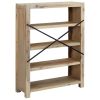 4-Tier Bookcase 31.5"x11.8"x43.3" Solid Wood Acacia