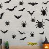Halloween Decoration Double Maple Vine Solid Black * 2+4 Sticking Hooks+12 Bat Stickers+12 Spider Stickers