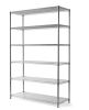 6 Tier Steel Wire Shelf Unit with Liners, Chrome, Capacity 3600 lbs, Adult