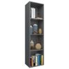 Book Cabinet/TV Cabinet Gray 14.2"x11.8"x56.3" Engineered Wood