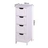 White Bathroom Storage Cabinet; Freestanding Cabinet with Drawers