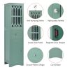 Tall Bathroom Cabinet, Freestanding Storage Cabinet with Drawer and Doors, MDF Board, Acrylic Door, Adjustable Shelf, Green