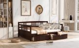 Full Size Daybed Wood Bed with Two Drawers; Espresso(OLD SKU:LP000058AAP)