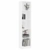 5-Tier Book Cabinet White 15.7"x9.4"x68.9" Engineered Wood