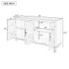 TREXM Sideboard with Adjustable Height Shelves; Metal Handles; and 4 Doors for Living Room; Bedroom; and Hallway (Antique White)