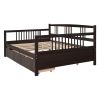 Full Size Daybed Wood Bed with Two Drawers; Espresso(OLD SKU:LP000058AAP)