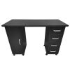 Double Edged Manicure Nail Table with Drawer Black