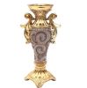 Ambrose Gold Plated Crystal Embellished Ceramic Candlestick Holder (6 In. x 4
