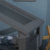 Twin House Floor Bed with Roof Window, LED Light,Gray