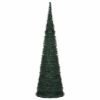 Pop-up String Artificial Christmas Tree with LED Green 5 ft