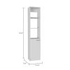 Malaga Linen Cabinet; Two Interior Shelves; Three External Shelves; Single Door -White