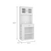 Capienza Pantry Cabinet; Two Shelves; Double Door; One Drawer; Three Side Shelves -White