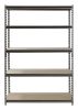 Muscle Rack 48"W x 24"D x 72"H 5-Shelf Steel Freestanding Shelves, Silver-Vein