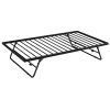 Full Size Metal Daybed with Twin Size Adjustable Trundle, Portable Folding Trundle